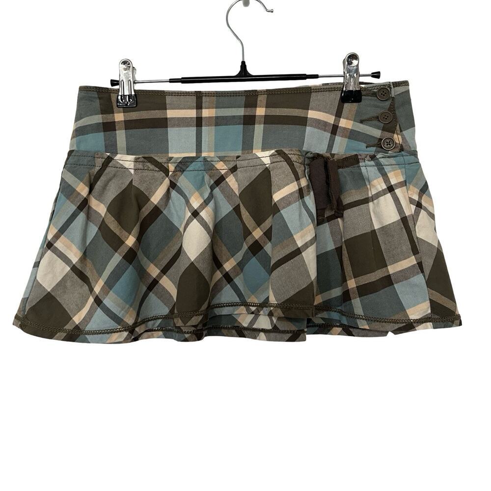 VTG Abercrombie & Fitch Mini Plaid Skirt Girls 12 Womens S Preppy Y2K Academia‎